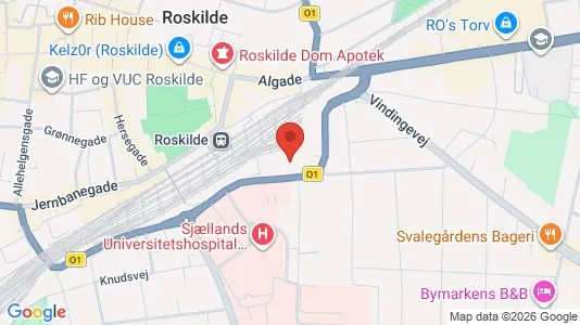 Kontorlokaler til leje i Roskilde - kort over placeringen