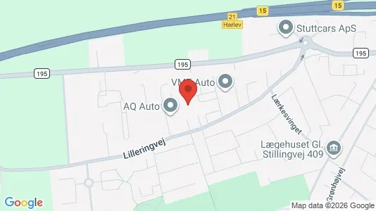 Lagerlokaler til leje i Harlev J - kort over placeringen