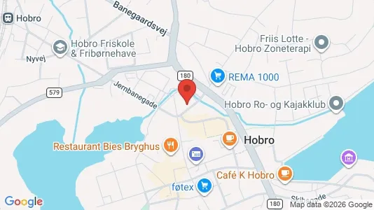 Kontorlokaler til leje i Hobro - kort over placeringen