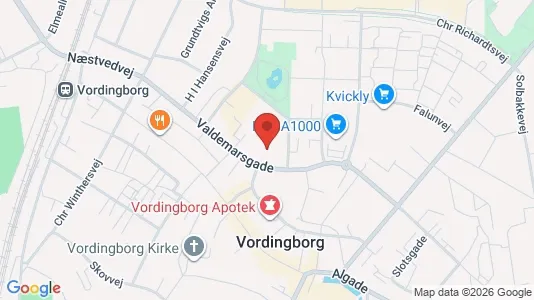 Erhvervslejemål til salg i Vordingborg - kort over placeringen