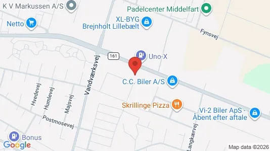 Lagerlokaler til leje i Middelfart - kort over placeringen
