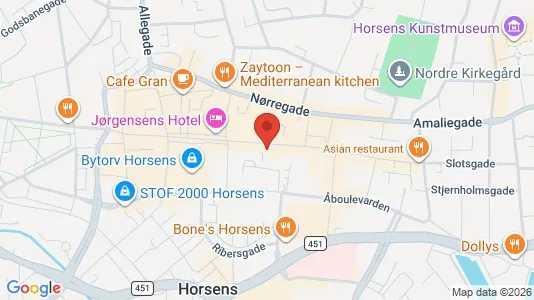 Kontorlokaler til leje i Horsens - kort over placeringen