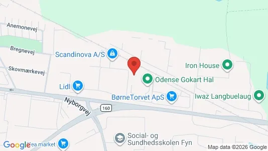 Kontorlokaler til leje i Odense SØ - kort over placeringen