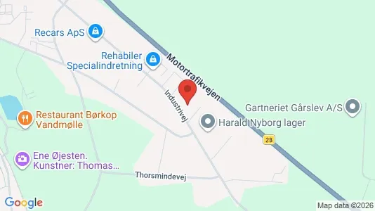 Erhvervslejemål til leje i Børkop - kort over placeringen