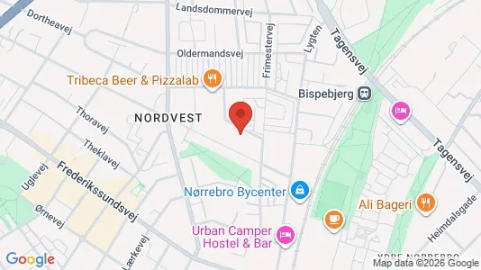 Kontorlokaler til leje i København NV - kort over placeringen