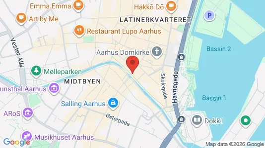 Kontorlokaler til leje i Århus C - kort over placeringen