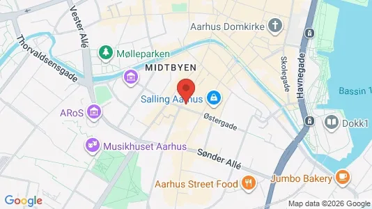 Kontorlokaler til leje i Århus C - kort over placeringen