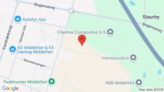 Lagerlokaler til leje i Middelfart - kort over placeringen
