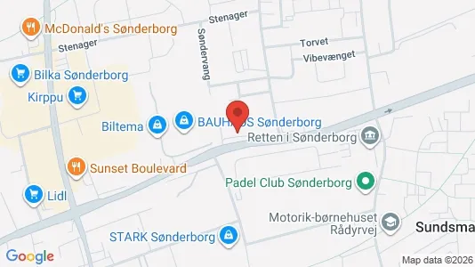 Lagerlokaler til leje i Sønderborg - kort over placeringen