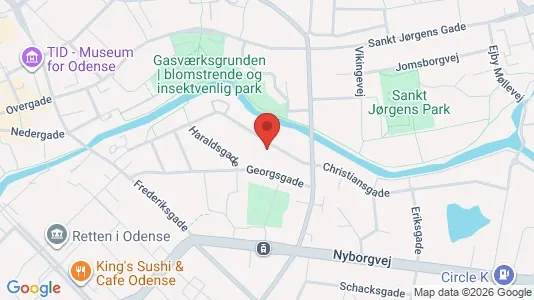 Kontorlokaler til leje i Odense C - kort over placeringen
