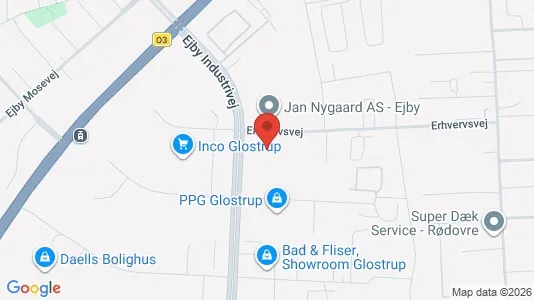 Lagerlokaler til leje i Glostrup - kort over placeringen