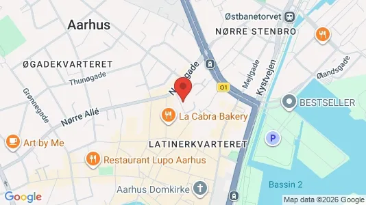 Kontorlokaler til leje i Århus C - kort over placeringen