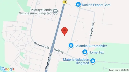 Kontorlokaler til salg i Ringsted - kort over placeringen