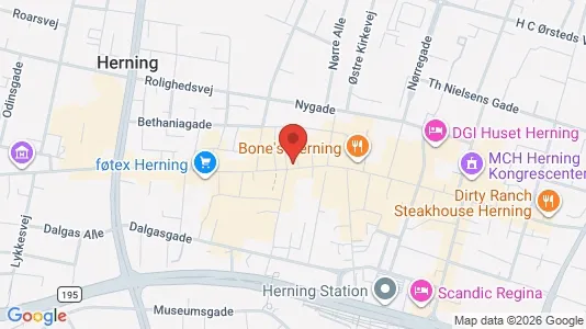 Erhvervslejemål til salg i Herning - kort over placeringen