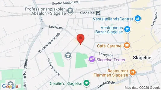 Boligudlejningsejendomme til salg i Slagelse - kort over placeringen