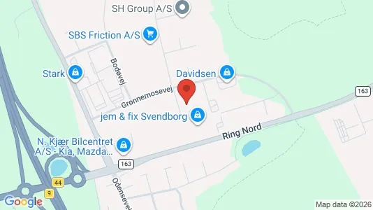 Lagerlokaler til leje i Svendborg - kort over placeringen