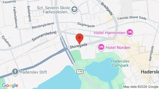 Boligudlejningsejendomme til salg i Haderslev - kort over placeringen