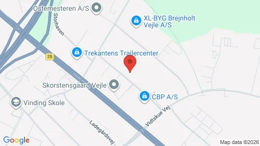 Lagerlokaler til salg i Vejle Centrum - kort over placeringen