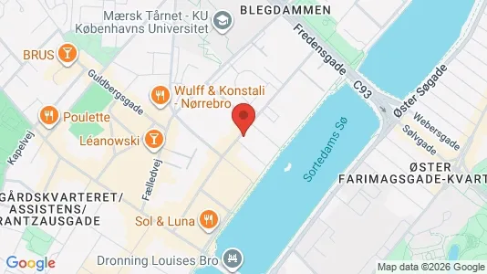 Kontorlokaler til leje i Nørrebro - kort over placeringen