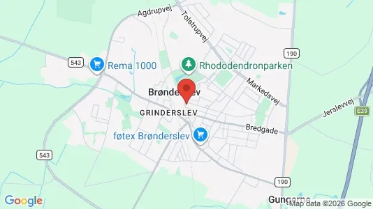 Erhvervsgrunde til salg i Brønderslev - kort over placeringen