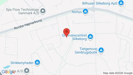 Kontorlokaler til salg i Silkeborg - kort over placeringen