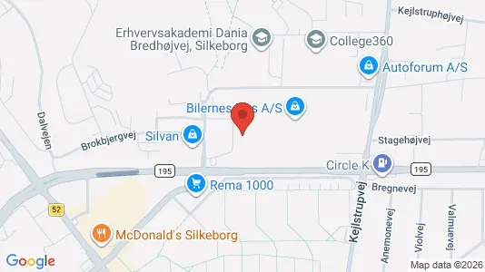 Kontorlokaler til leje i Silkeborg - kort over placeringen