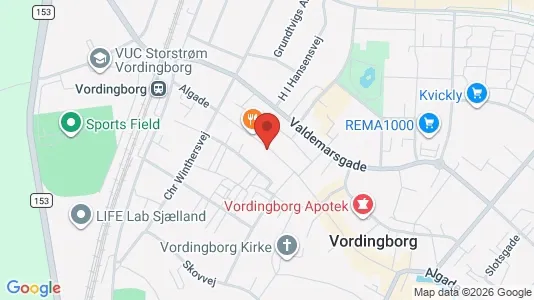 Kontorlokaler til leje i Vordingborg - kort over placeringen