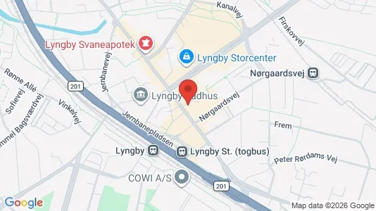 Kontorlokaler til leje i Kongens Lyngby - kort over placeringen