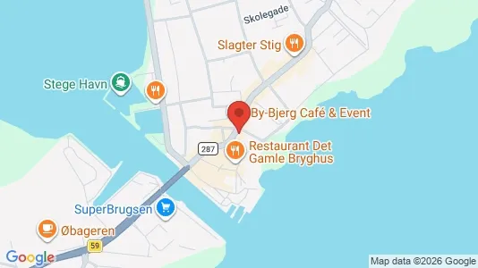 Erhvervsgrunde til salg i Stege - kort over placeringen