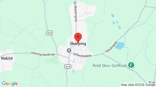 Værkstedslokaler til salg i Skørping - kort over placeringen