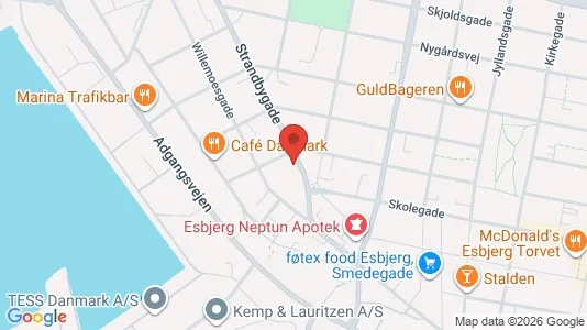 Kontorlokaler til leje i Esbjerg Centrum - kort over placeringen