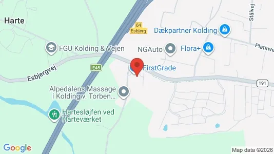 Erhvervslejemål til salg i Kolding - kort over placeringen