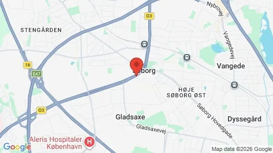 Butikslokaler til salg i Søborg - kort over placeringen