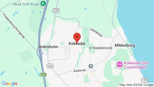 Butikslokaler til leje i Kokkedal - kort over placeringen