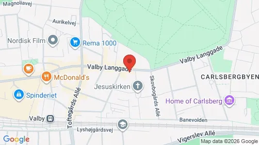Kontorlokaler til leje i Valby - kort over placeringen