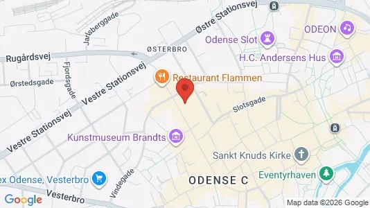 Kontorlokaler til leje i Odense C - kort over placeringen