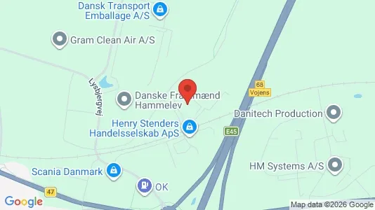 Erhvervsgrunde til salg i Vojens - kort over placeringen