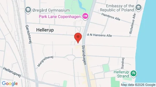 Kontorlokaler til leje i Hellerup - kort over placeringen