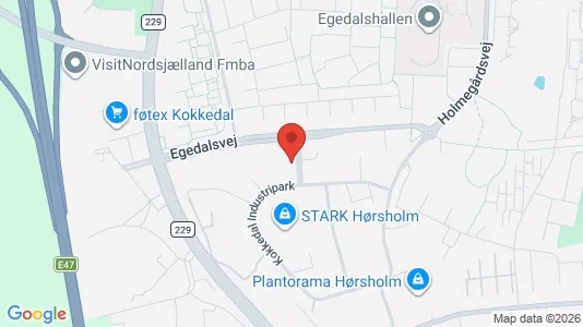 Lagerlokaler til salg i Kokkedal - kort over placeringen