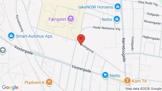 Boligudlejningsejendomme til salg i Horsens - kort over placeringen