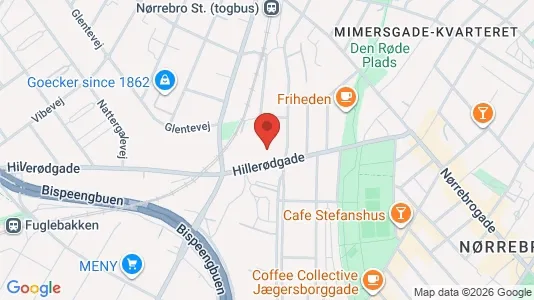 Kontorlokaler til leje i Nørrebro - kort over placeringen