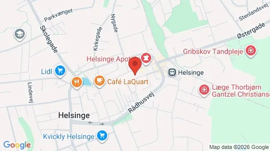 Kontorlokaler til leje i Helsinge - kort over placeringen
