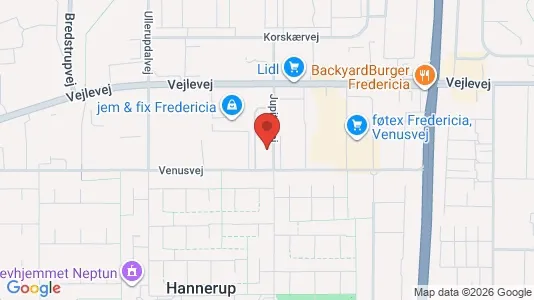 Kontorlokaler til leje i Fredericia - kort over placeringen