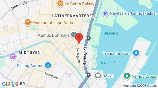 Kontorlokaler til leje i Århus C - kort over placeringen
