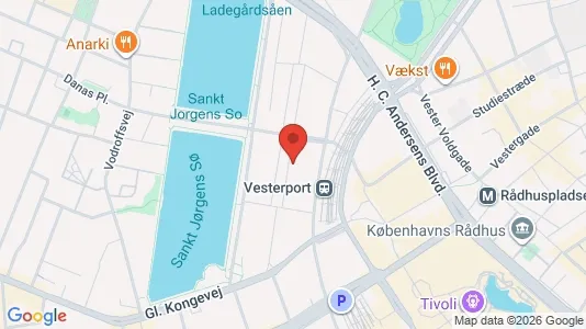 Kontorlokaler til leje i Vesterbro - kort over placeringen