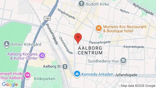 Kliniklokaler til leje i Aalborg Centrum - kort over placeringen