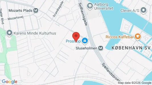 Kontorlokaler til leje i København SV - kort over placeringen