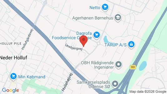 Kontorlokaler til leje i Odense SØ - kort over placeringen