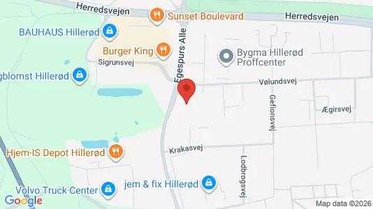 Showrooms til leje i Hillerød - kort over placeringen