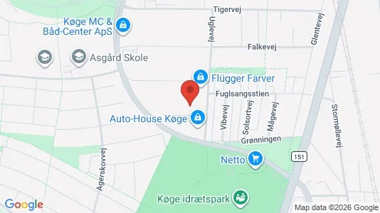 Kontorlokaler til leje i Køge - kort over placeringen